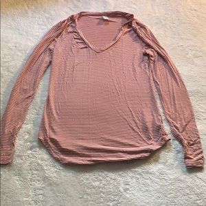 Woman’s XS Pink/White Striped Old Navy V-Neck